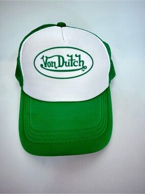 Von Dutch Green White Mesh SnapBack Trucker Hat adjustable